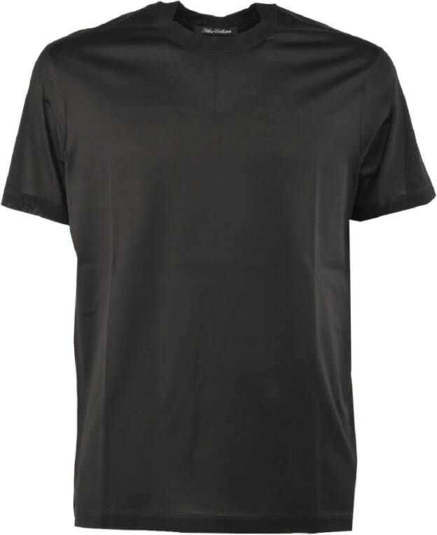 PAUL & SHARK Basis Organisch Katoenen T-Shirt Zwart Heren