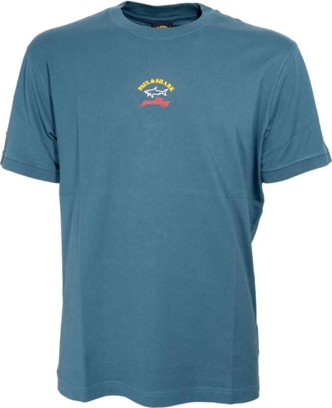 PAUL & SHARK Biologisch Katoenen T-Shirt Blauw Heren
