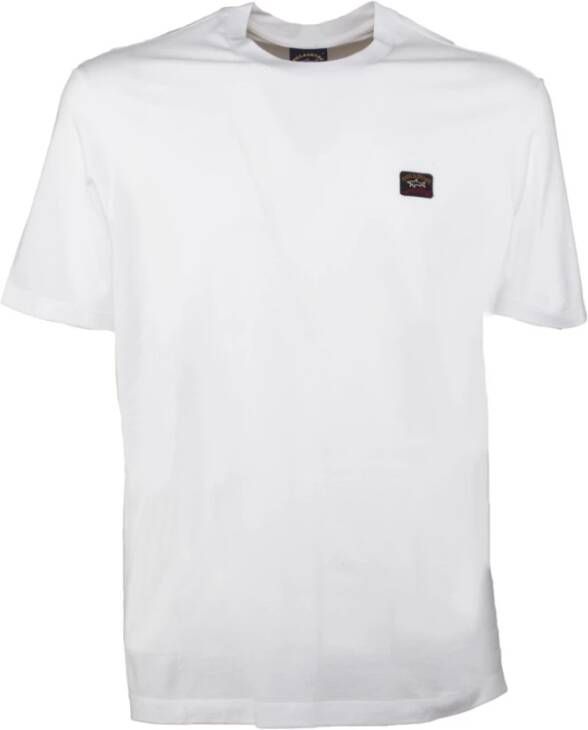 PAUL & SHARK Biologisch katoenen T-shirt met geborduurd logo Wit