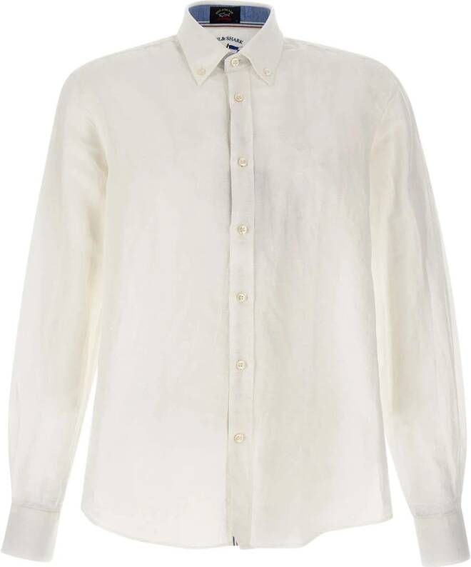 PAUL & SHARK Regular Fit Linnen Overhemd White Heren