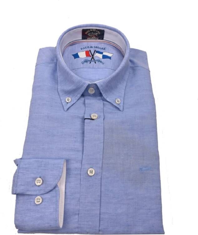 PAUL & SHARK Formeel Overhemd Slim Fit Button Down Blauw Heren