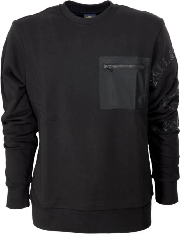PAUL & SHARK Heren Crewneck Sweatshirt met Zakje 12311821 Kleur Zwart Black Heren