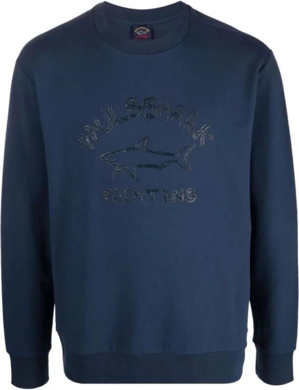 PAUL & SHARK Heren Sweatshirt met Tonaal Logo Blauw Heren