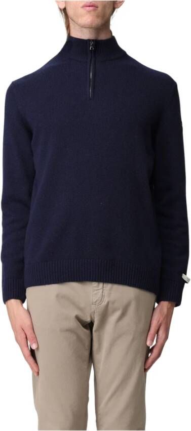 PAUL & SHARK Heren Wol Zip Turtleneck Sweater Blauw Heren