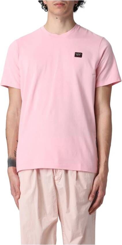 PAUL & SHARK Katoenen Roze T-Shirt voor Mannen Roze Heren