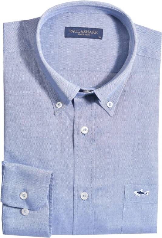 PAUL & SHARK Klassiek Formeel Overhemd Blauw Heren