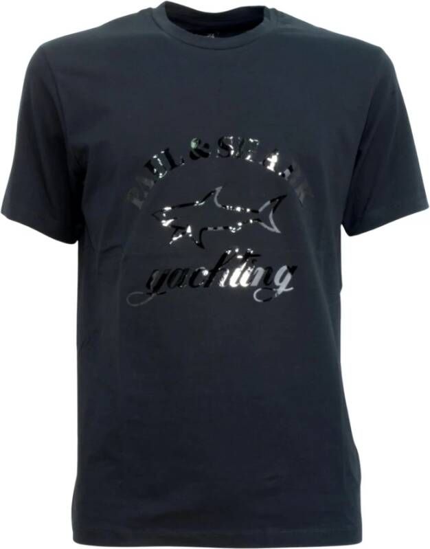 PAUL & SHARK Logo Print T-Shirt Zwart Heren