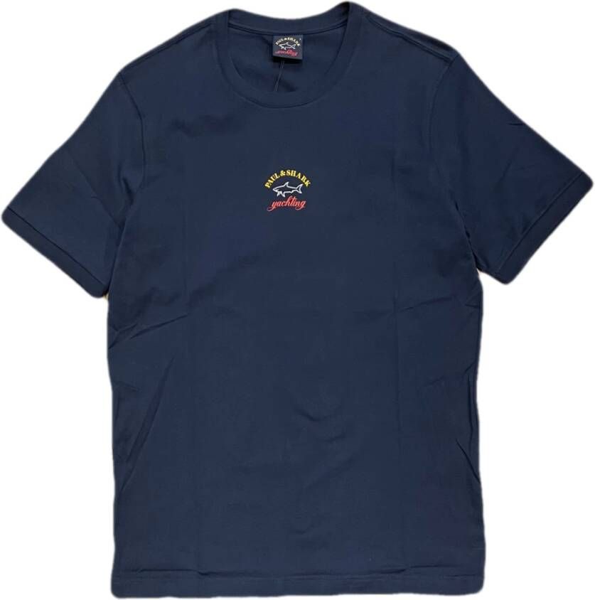 PAUL & SHARK Logo T-shirt Blauw Heren