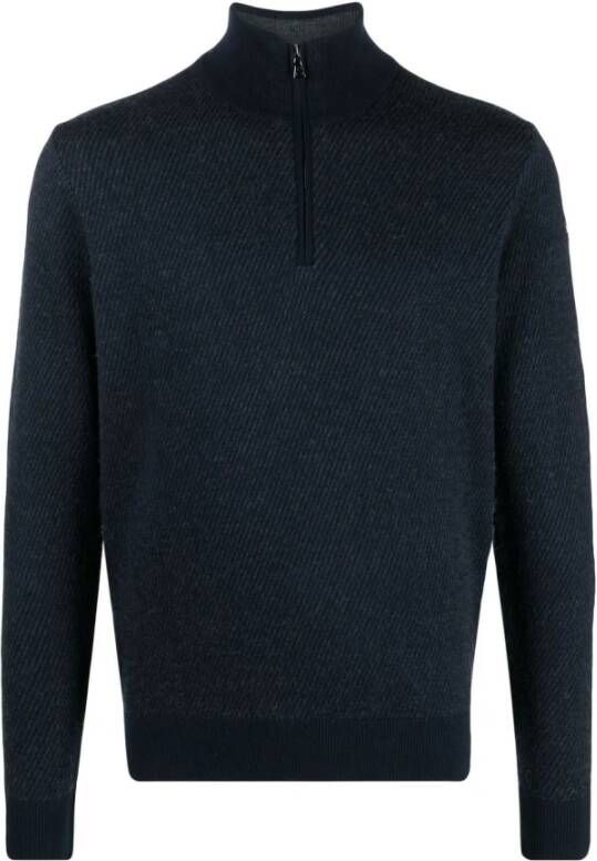 PAUL & SHARK Luxe Wol Kasjmier Half-Zip Sweater Zwart Heren