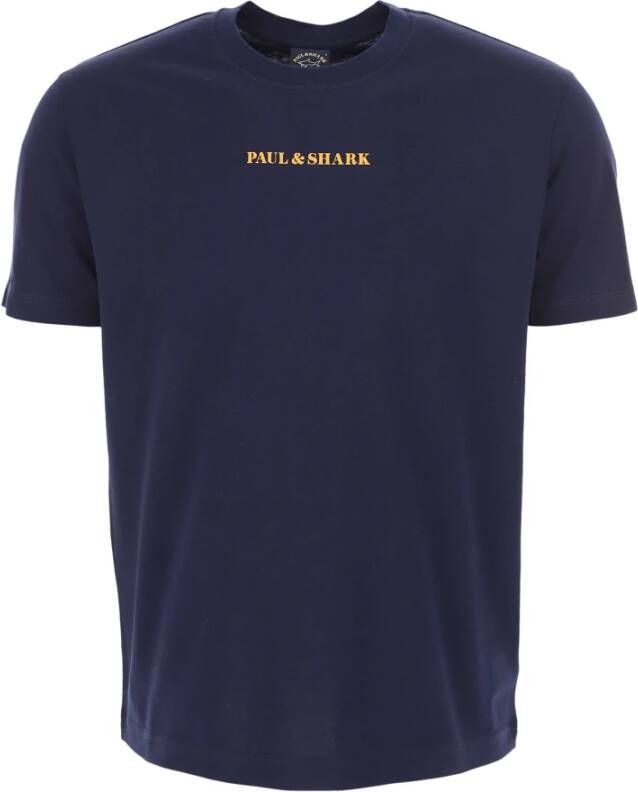 PAUL & SHARK Marine Katoenen T-Shirt Blauw Heren