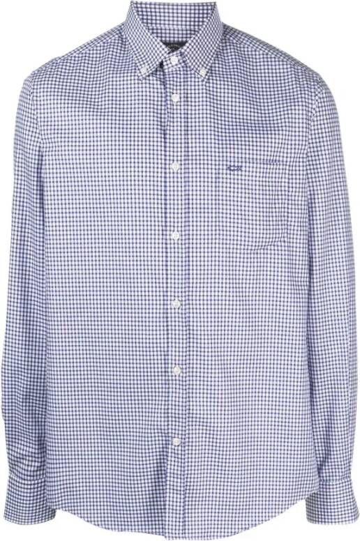 PAUL & SHARK Micro-check overhemd met borstzakje Blauw Heren
