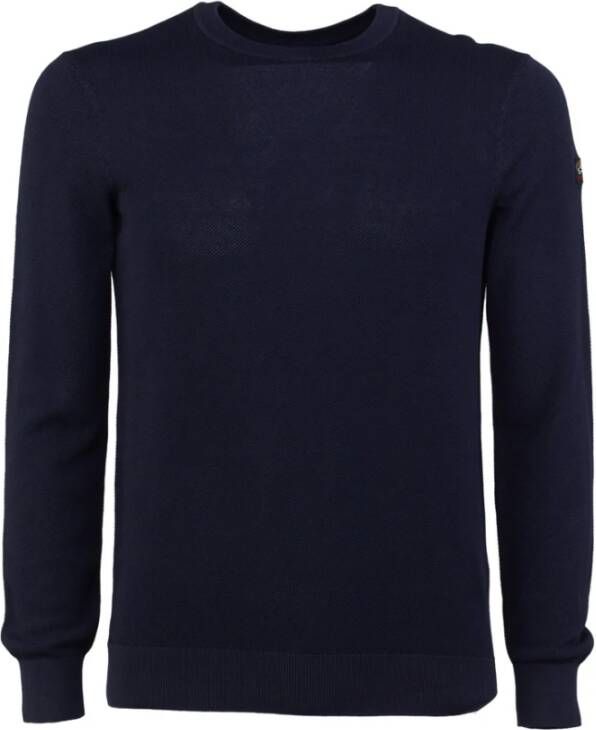 PAUL & SHARK Minimalistische Logo Print Piquet Sweater Blauw Heren
