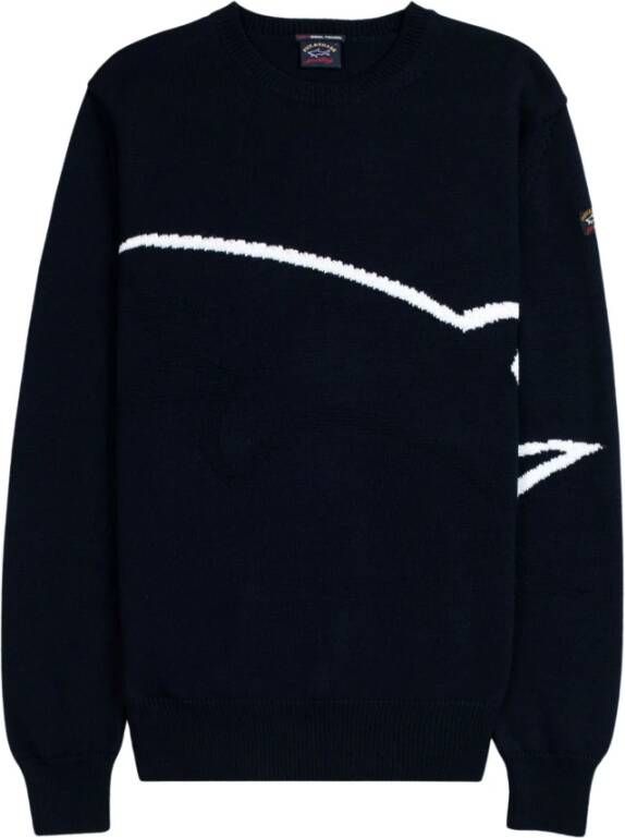 PAUL & SHARK Navyblauwe Ronde Hals Trui Blauw Heren