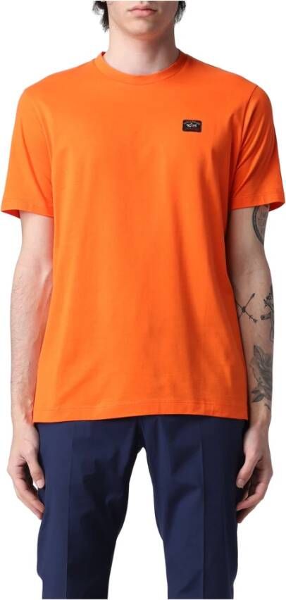 PAUL & SHARK Oranje Katoenen T-Shirt voor Mannen Oranje Heren
