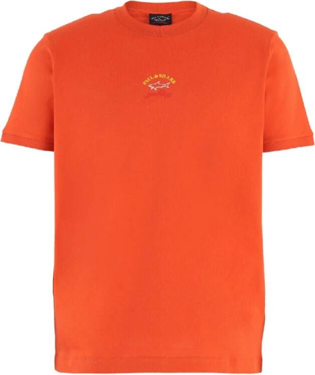 PAUL & SHARK Organisch katoenen T-shirt voor heren Oranje Heren
