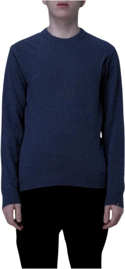 PAUL & SHARK Blauw Melange Wol Ronde Hals Sweater Blue Heren