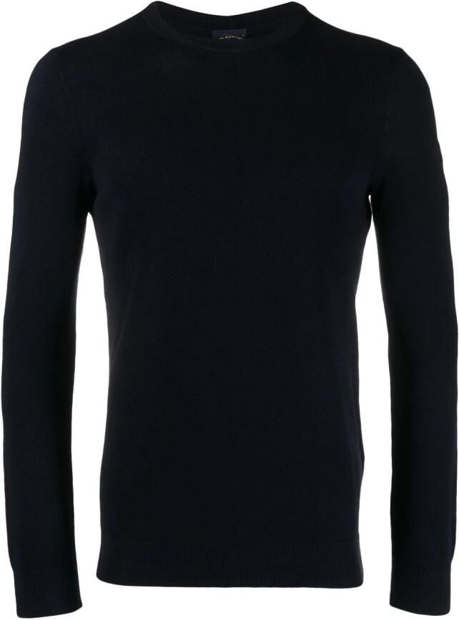 PAUL & SHARK Marineblauwe Gekleurde Biologisch Katoenen Crew Neck Trui Blue Heren - Foto 4