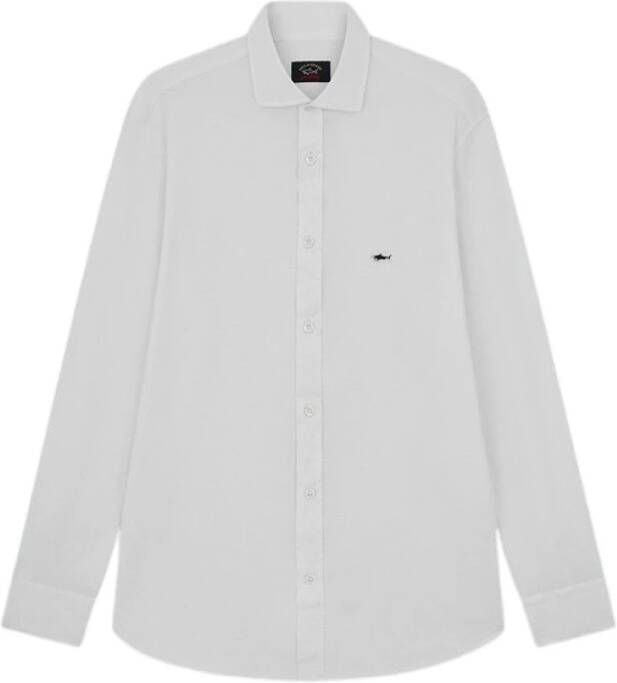 PAUL & SHARK Wit Formeel Overhemd met Lange Mouwen en Borstzak Wit Heren