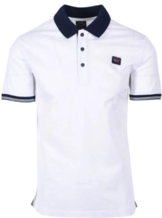 PAUL & SHARK Heren Gebreide Poloshirt C.w. C Hoogwaardig Katoen Wit Heren - Foto 4