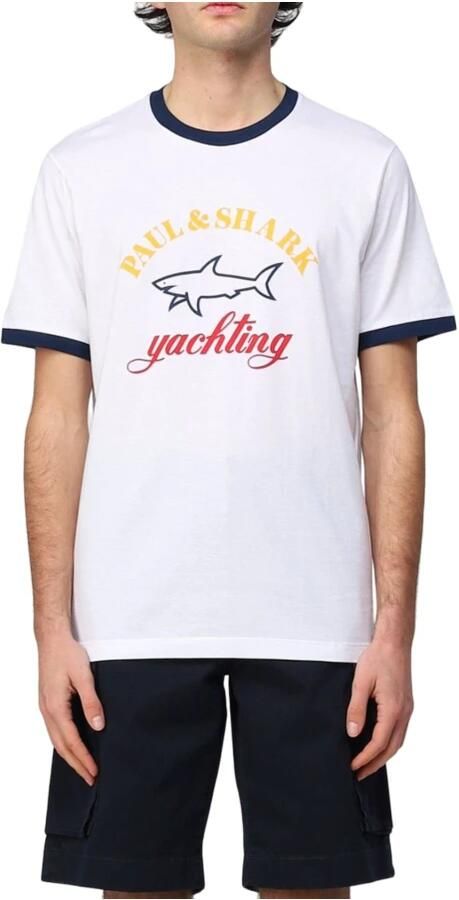 PAUL & SHARK Biologisch katoenen T-shirt voor heren Wit Heren - Foto 5