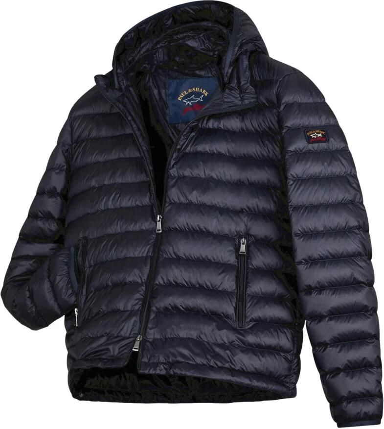PAUL & SHARK Ultralichte donsjas met afneembare capuchon Blue Heren - Foto 2