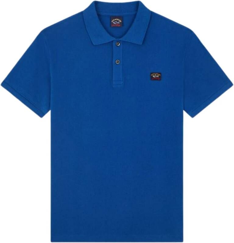 PAUL & SHARK Biologisch katoenen poloshirt met badge Blue Heren