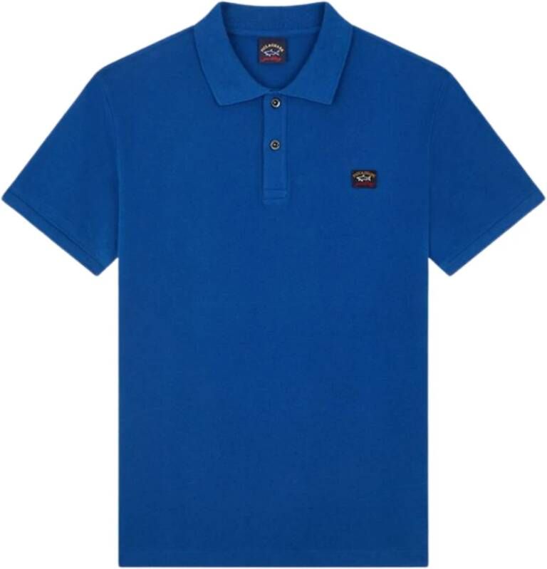 PAUL & SHARK Heren Katoenen Piqué Polo met Badge Blue Heren