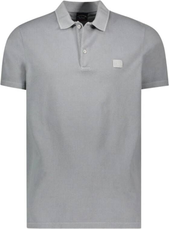 PAUL & SHARK Heren Polo Shirt met geverfd logo Gray Heren