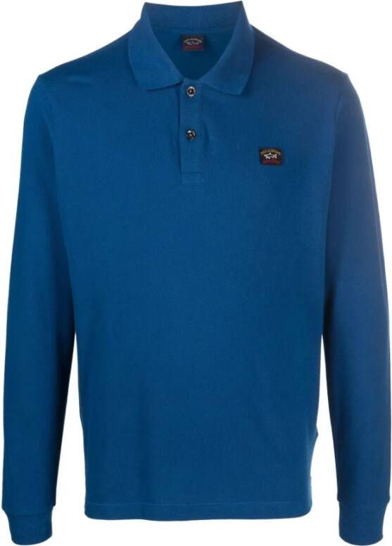 PAUL & SHARK Polo shirt met geborduurd logo Blauw Heren