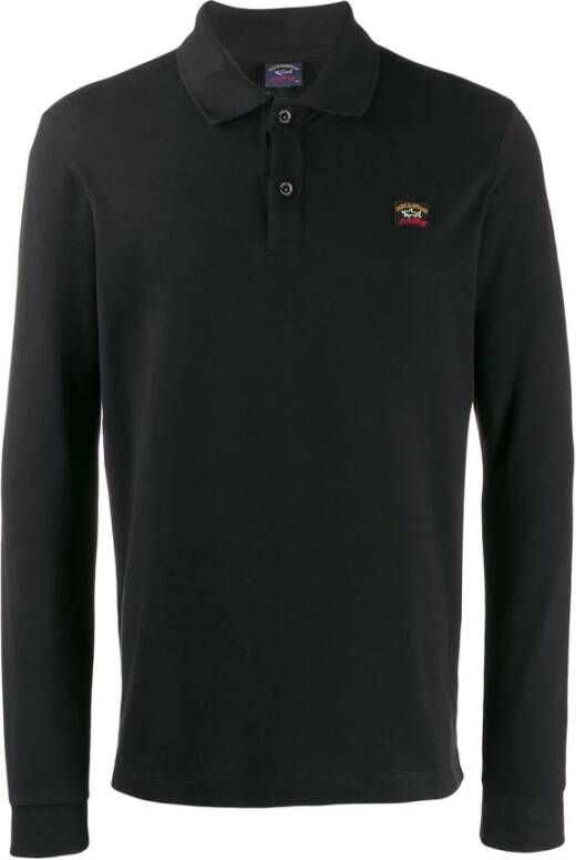 PAUL & SHARK Polo shirt met geborduurd logo Zwart Heren