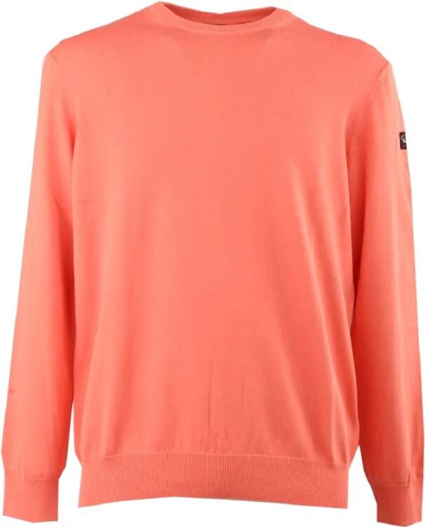 PAUL & SHARK Ronde Hals Gebreide Kleding 176 Zalm Bedekking Oranje Heren