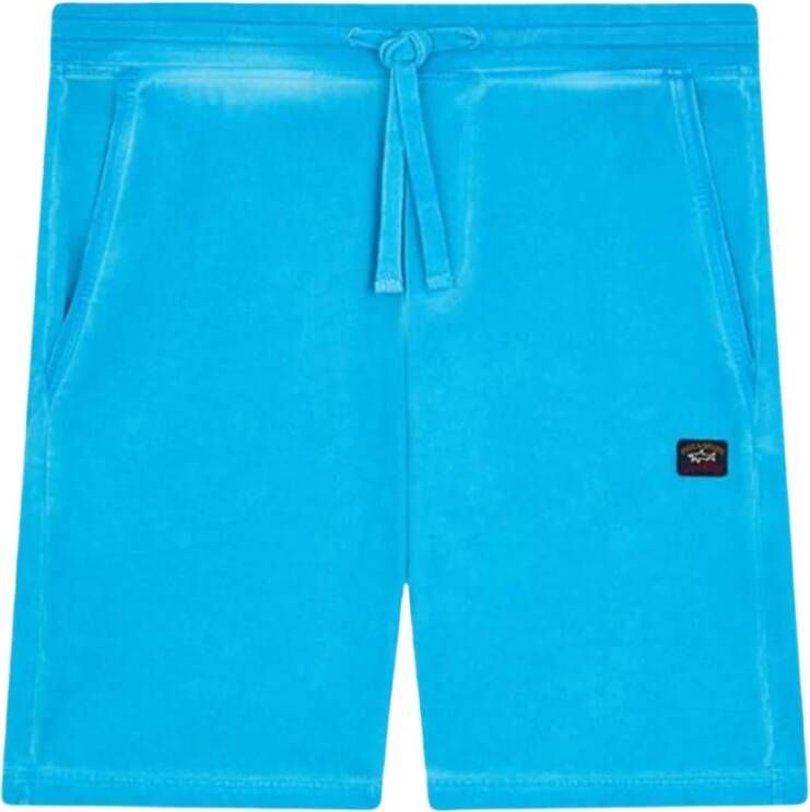 PAUL & SHARK Katoenen Bermuda shorts voor heren met trekkoord Blue Heren