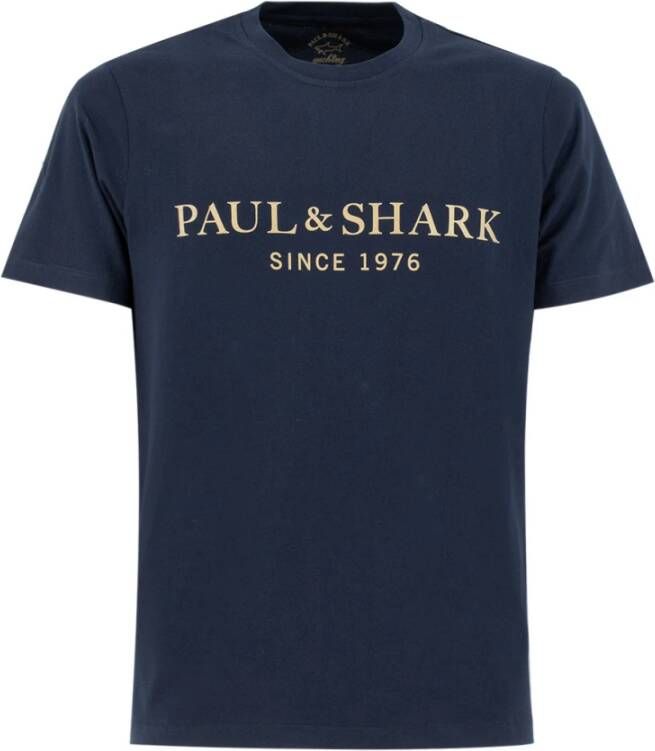 PAUL & SHARK Stijlvolle Crew-Neck Training T-Shirt voor Heren Blauw Heren