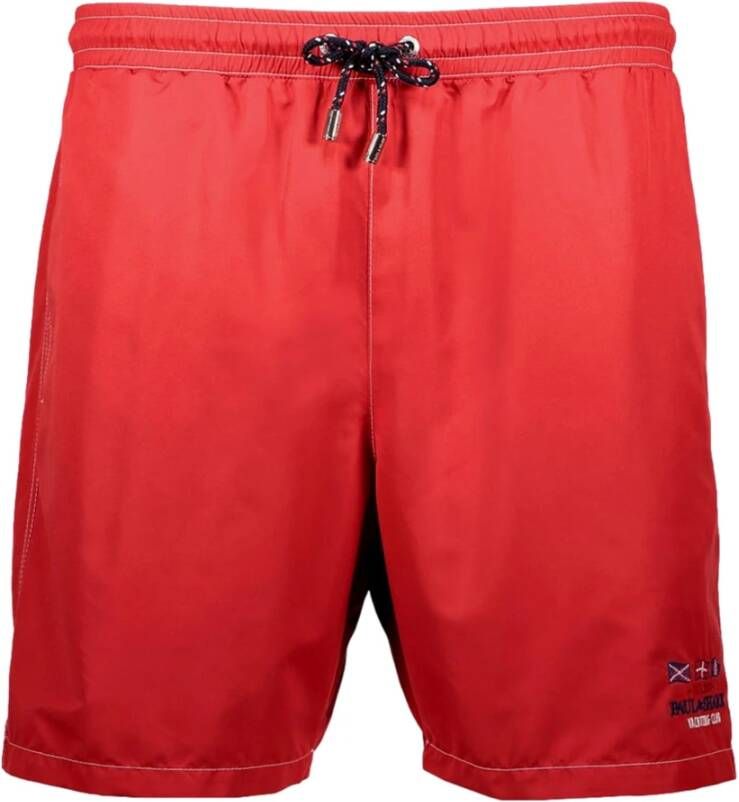 PAUL & SHARK Strandkleding Shorts met elastische tailleband en trekkoord Rood Heren