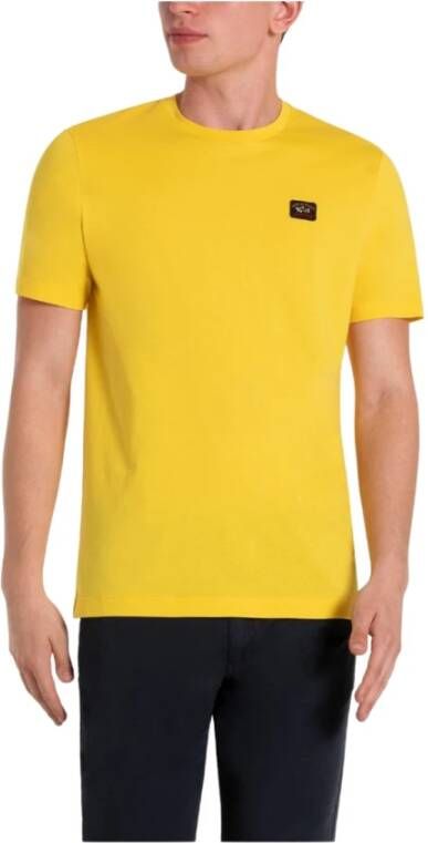 PAUL & SHARK Gele Katoenen T-Shirt Klassieke Stijl Geel Heren
