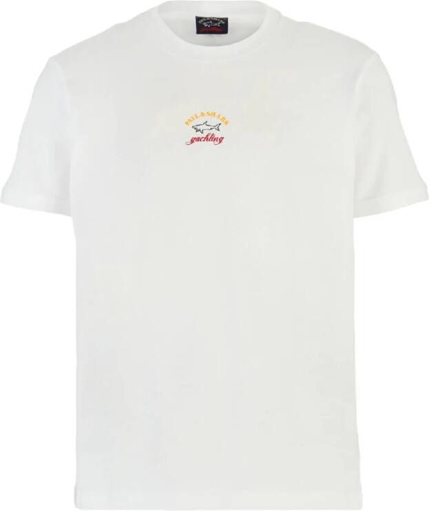 PAUL & SHARK Colore Bianco Cop1096 Organisch Katoenen T-Shirt met Logo White