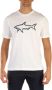PAUL & SHARK Heren T-shirt van katoen met bedrukte haai 12311633 in wit White Heren - Thumbnail 4