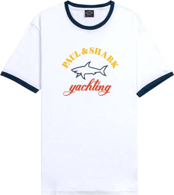 PAUL & SHARK Biologisch katoenen T-shirt voor heren Wit Heren