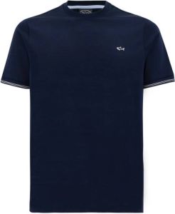 PAUL & SHARK t-shirt blauw effen met logo