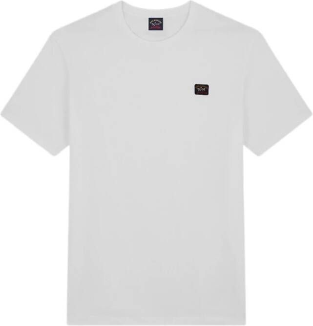 PAUL & SHARK Paulamphark T-shirts en Polos Wit T-shirt met Geborduurd Logo White Heren