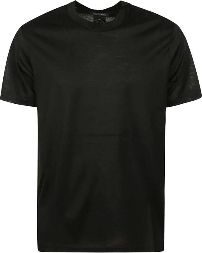 PAUL & SHARK Basis Organisch Katoenen T-Shirt Zwart Heren
