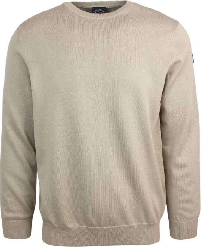 PAUL & SHARK Stijlvolle Ronde Hals Gebreide Trui Beige Heren