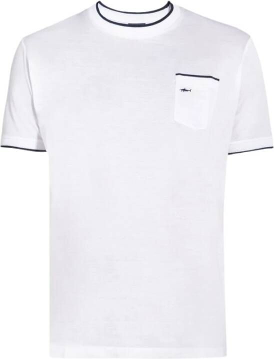 PAUL & SHARK Wit T-Shirt met Contrastzak Wit Heren