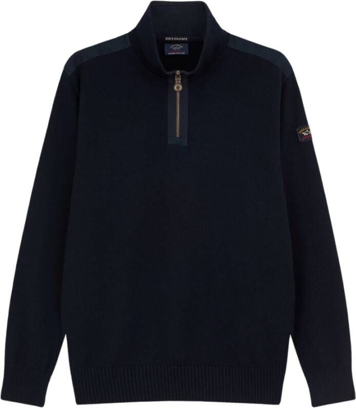 PAUL & SHARK Zip-through Sweatshirt met technische stofinzetten Zwart Heren