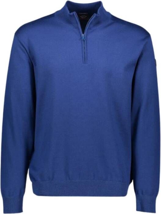 PAUL & SHARK Zip-up Merinowollen Sweatshirt Blauw Heren