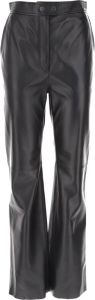 Paul Smith Bootcut Leather Trousers Zwart Dames