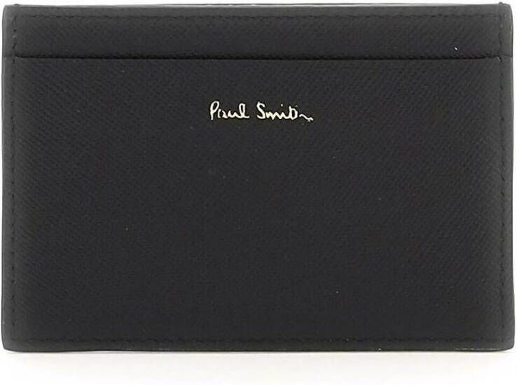 PS By Paul Smith Leren kaarthouder met grafische print Black Heren