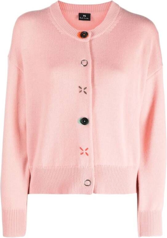 PS By Paul Smith Gemengde Knopen Cardigan Pink Dames