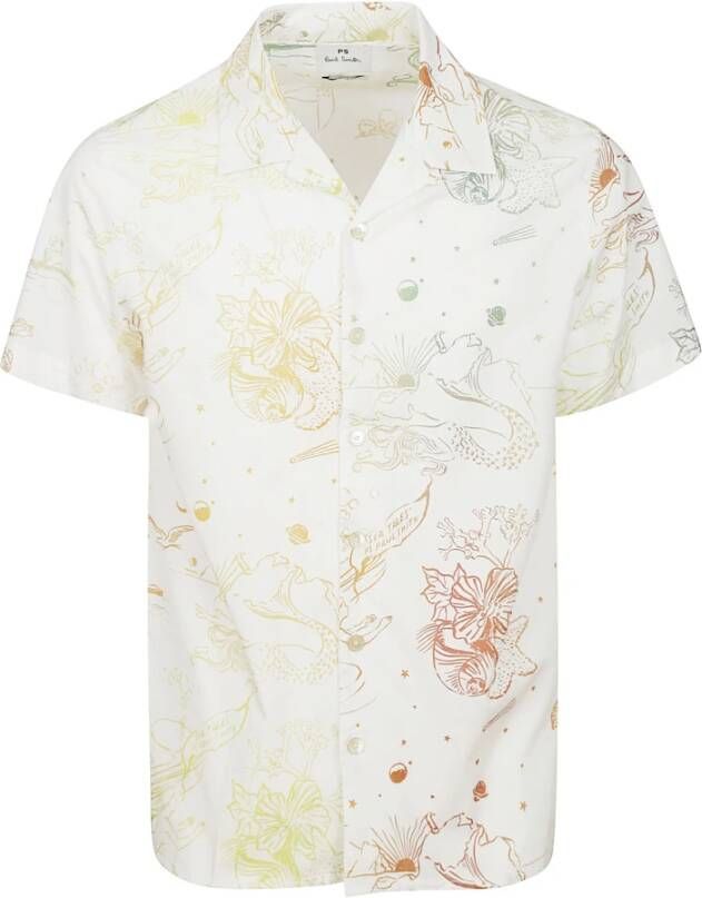 Paul Smith Casual Fit Overhemd met Multicolor Print White Heren