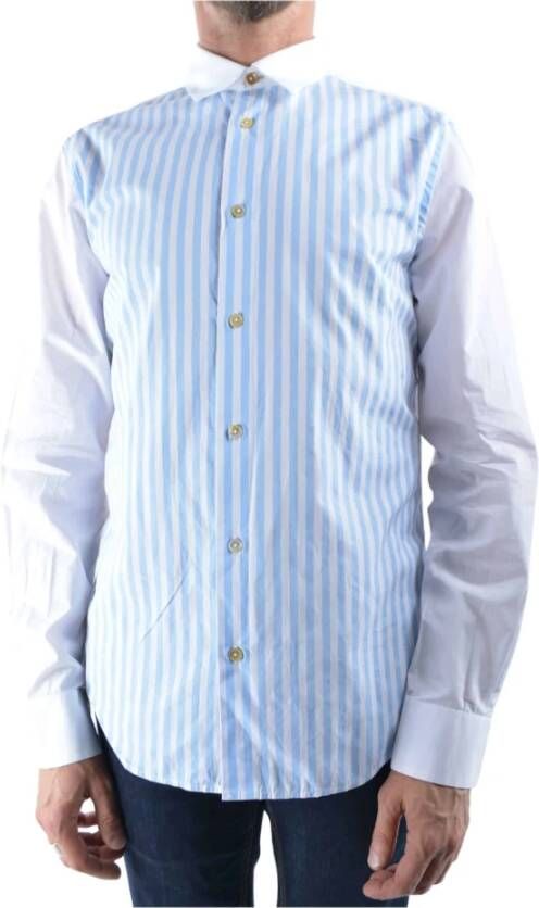 Paul Smith Casual Gestreept Katoenen Overhemd Blauw Heren